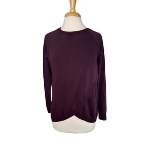SERAPHINE Crossover Petal Maternity Nursing Sweatshirt Merlot Purple Size Small